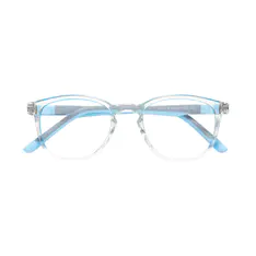 Kids' Round Clear/Blue Eyeglasses