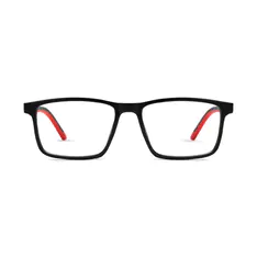 Kids' Rectangle Black/Red Eyeglasses