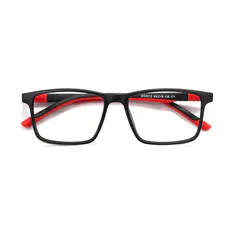 Kids' Rectangle Black/Red Eyeglasses