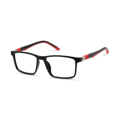 Kids' Rectangle Black/Red Eyeglasses