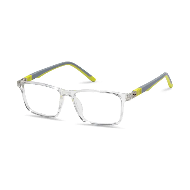 Kids' Rectangle Clear/Gray Eyeglasses