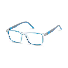 Kids' Rectangle Clear/Blue Eyeglasses