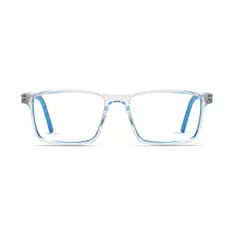 Kids' Rectangle Clear/Blue Eyeglasses