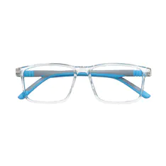 Kids' Rectangle Clear/Blue Eyeglasses