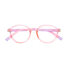 Kids' Round Transparent Pink Eyeglasses