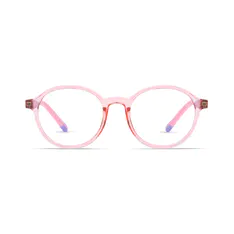 Kids' Round Transparent Pink Eyeglasses