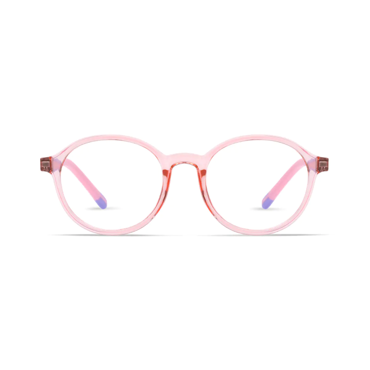 Kids' Round Transparent Pink Eyeglasses