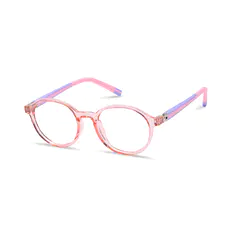Kids' Round Transparent Pink Eyeglasses