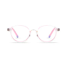 Kids' Round Clear/Pink Eyeglasses