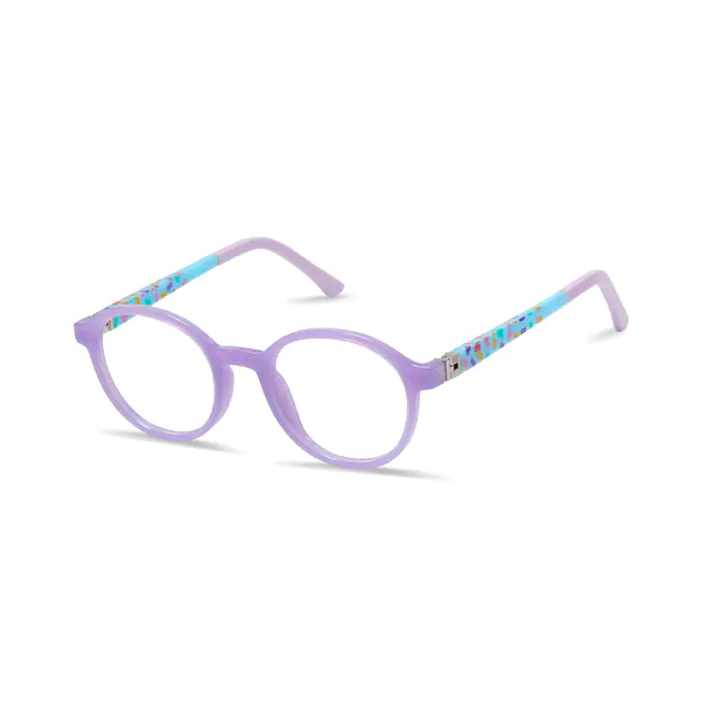 Kids' Round Purple Eyeglasses