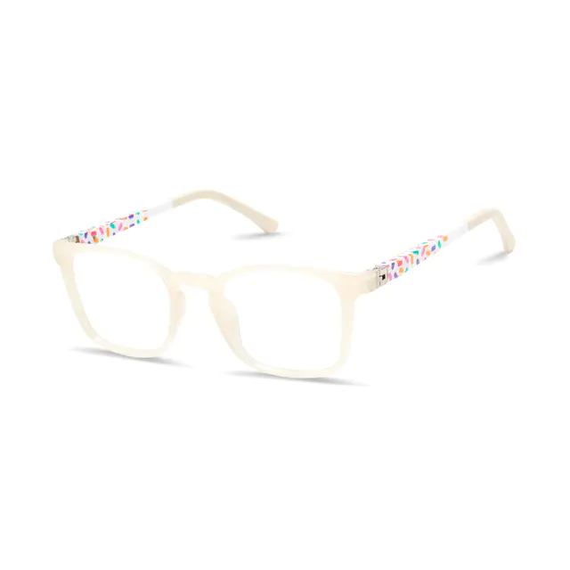 Kids' Square White Eyeglasses