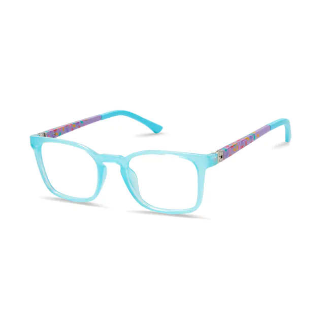 Kids' Square Transparent Blue Eyeglasses