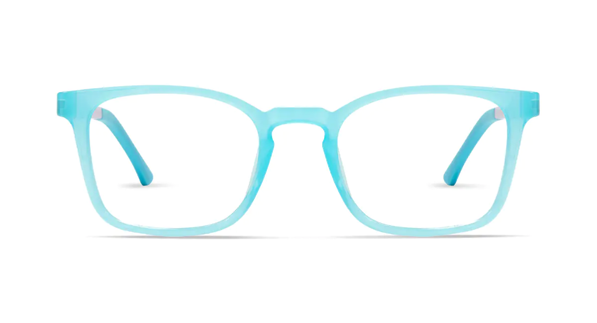 Kids' Square Transparent Blue Eyeglasses