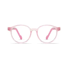 Kids' Round Transparent Pink Eyeglasses