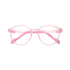 Kids' Round Transparent Pink Eyeglasses