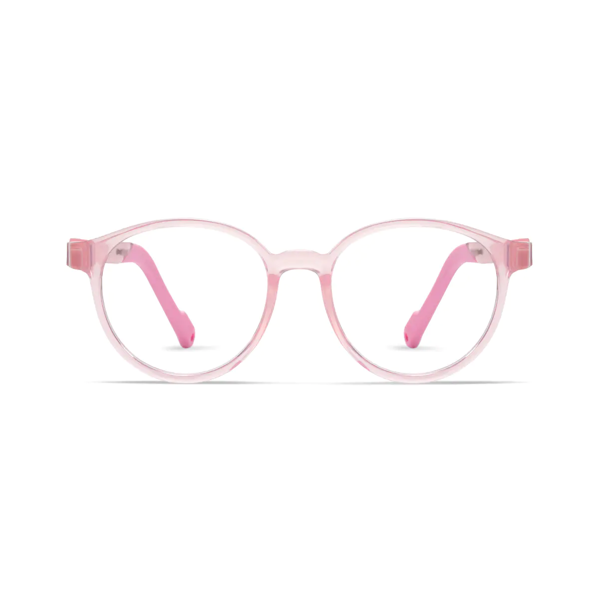 Kids' Round Transparent Pink Eyeglasses