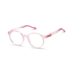 Kids' Round Transparent Pink Eyeglasses
