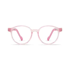 Kids' Round Transparent Pink Eyeglasses