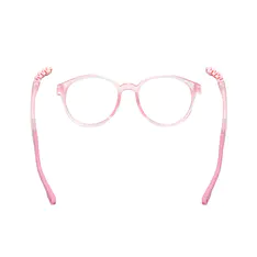 Kids' Round Transparent Pink Eyeglasses