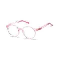 Kids' Round Transparent Pink Eyeglasses