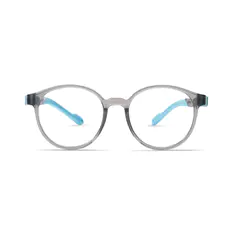 Kids' Round Transparent Gray Eyeglasses