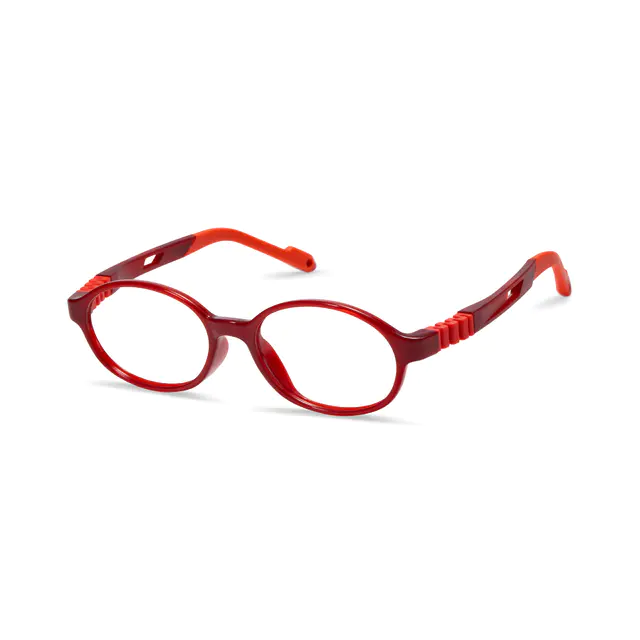 Kids' Oval Red Eyeglasses