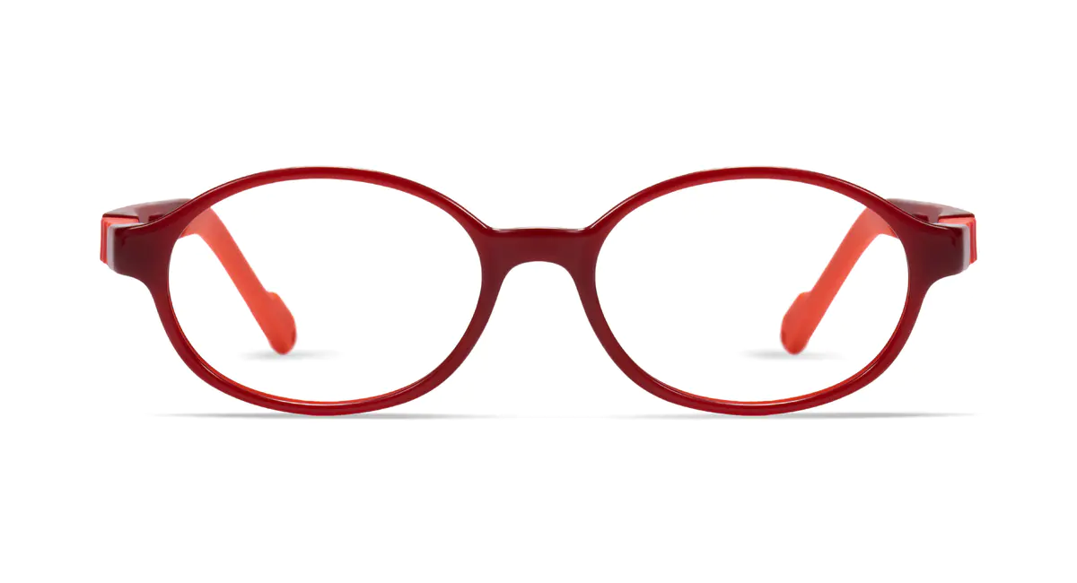 Kids' Oval Red Eyeglasses