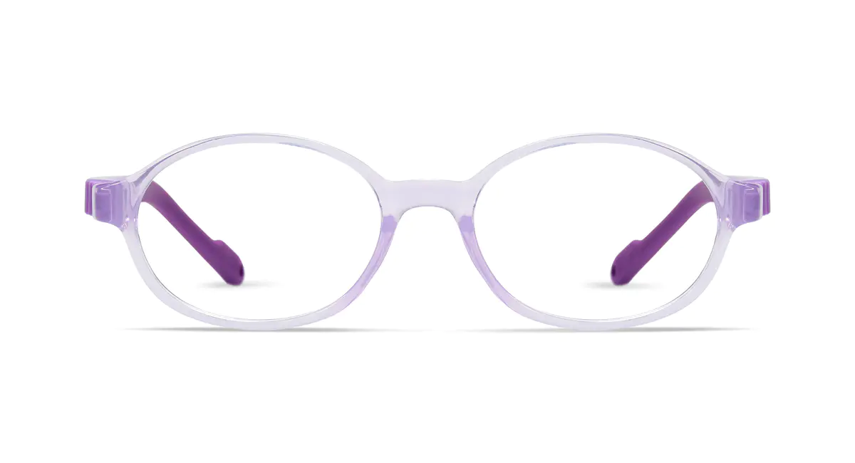 Kids' Oval Transparent Purple Eyeglasses