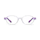 Kids' Oval Transparent Purple Eyeglasses