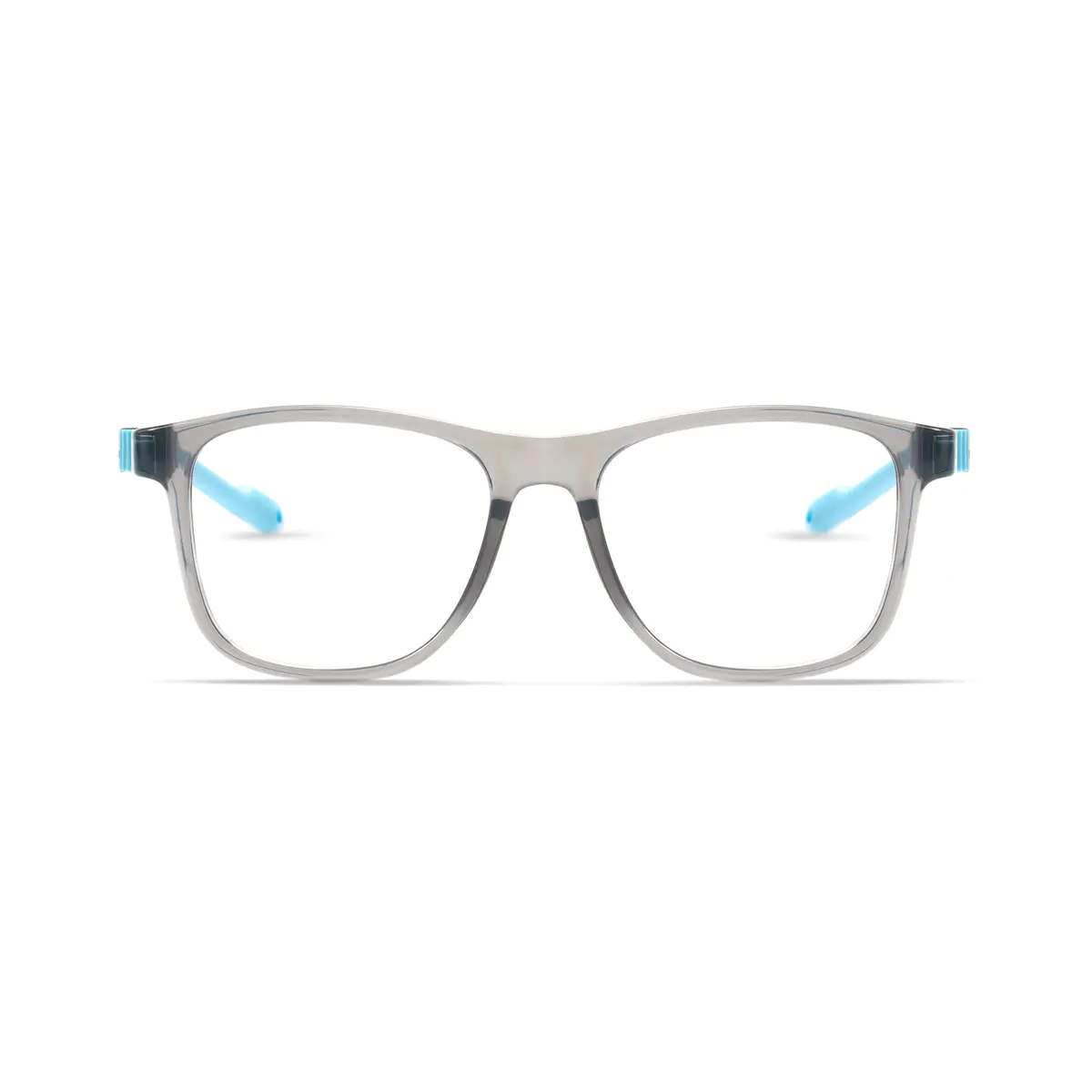 Kids' Square Transparent Gray Eyeglasses