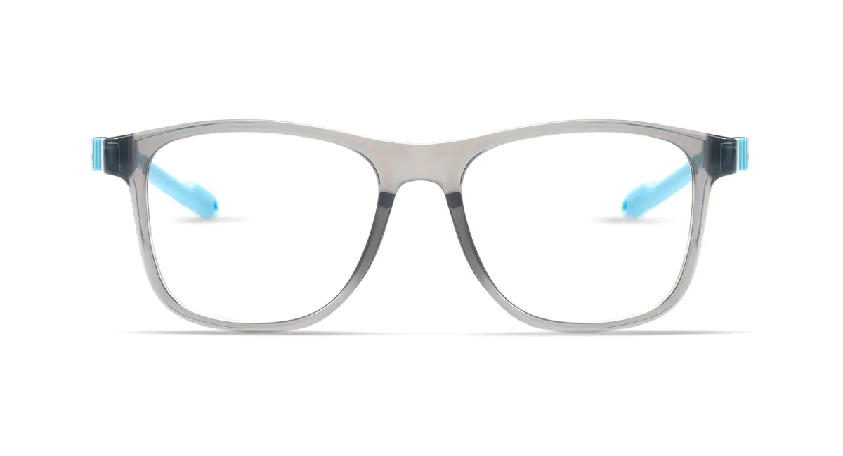 Kids' Square Transparent Gray Eyeglasses