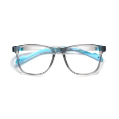 Kids' Square Transparent Gray Eyeglasses