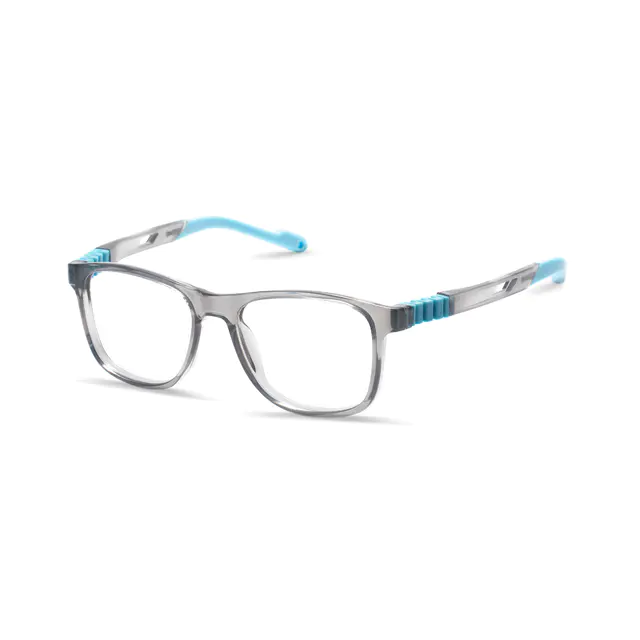 Kids' Square Transparent Gray Eyeglasses