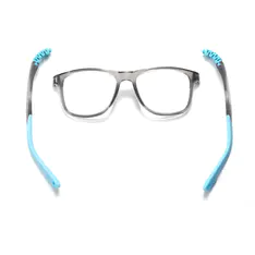 Kids' Square Transparent Gray Eyeglasses