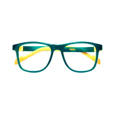 Kids' Square Green/Yellow Eyeglasses