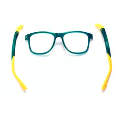 Kids' Square Green/Yellow Eyeglasses