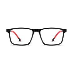 Kids' Rectangle Black/Red Eyeglasses