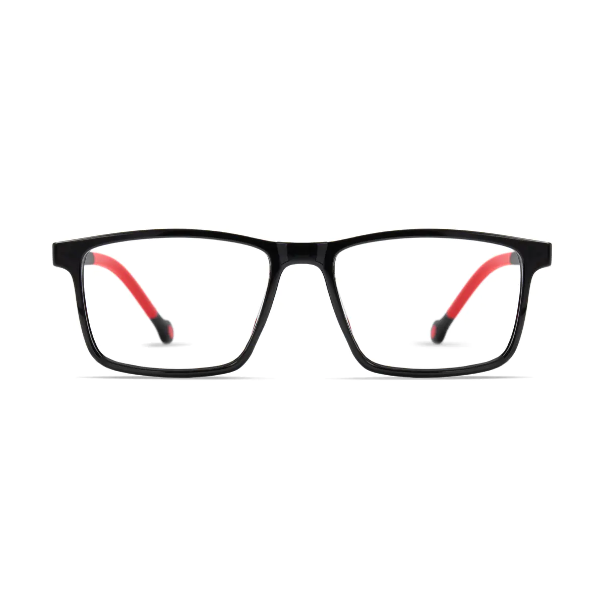 Kids' Rectangle Black/Red Eyeglasses