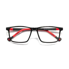 Kids' Rectangle Black/Red Eyeglasses
