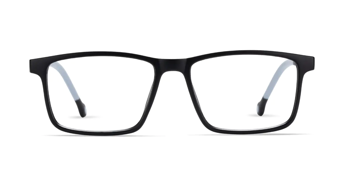 Kids' Rectangle Black/Gray Eyeglasses