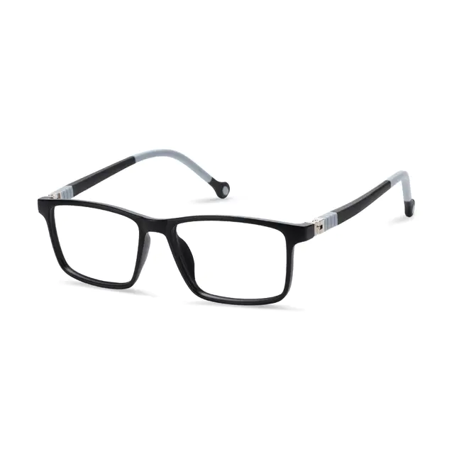 Kids' Rectangle Black/Gray Eyeglasses