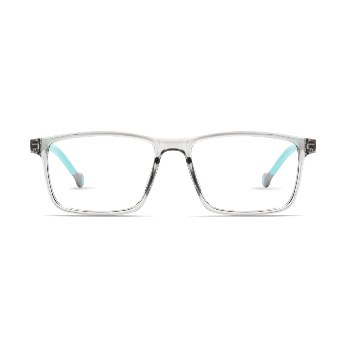 Kids' Rectangle Transparent Gray Eyeglasses