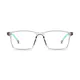 Kids' Rectangle Transparent Gray Eyeglasses