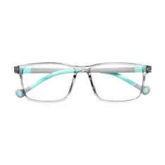 Kids' Rectangle Transparent Gray Eyeglasses