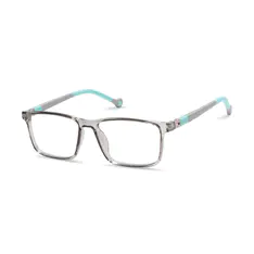 Kids' Rectangle Transparent Gray Eyeglasses