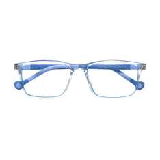 Kids' Rectangle Clear/Blue Eyeglasses