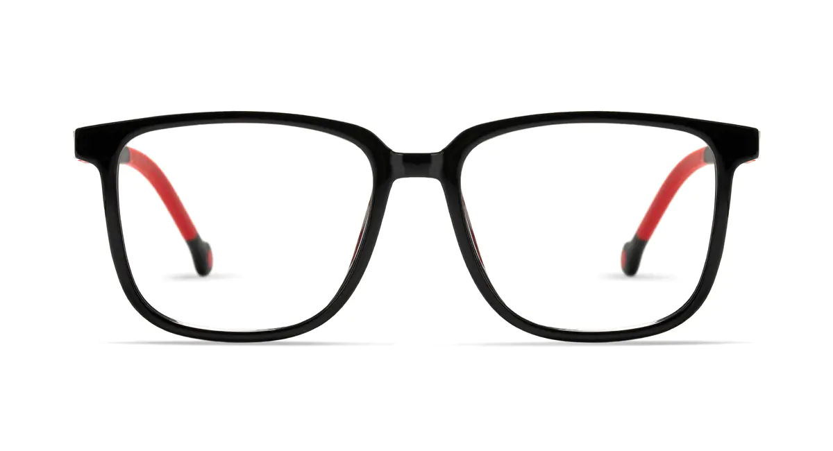 Kids' Square Black/Red Eyeglasses
