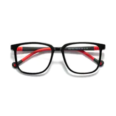 Kids' Square Black/Red Eyeglasses