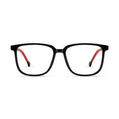Kids' Square Black/Red Eyeglasses