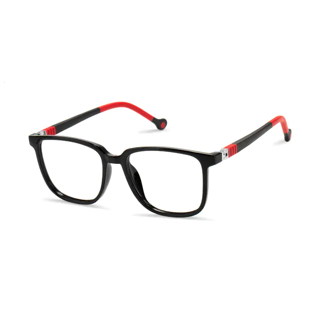 Kids' Square Black/Red Eyeglasses